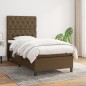 Boxspringbett mit Matratze Dunkelbraun 80x200 cm Stoff