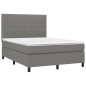 Boxspringbett mit Matratze Dunkelgrau 140x190 cm Stoff