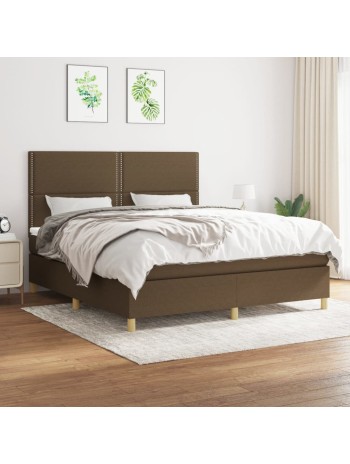 Boxspringbett mit Matratze Dunkelbraun 160x200 cm Stoff