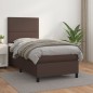 Boxspringbett mit Matratze Braun 100x200 cm Kunstleder