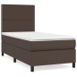 Boxspringbett mit Matratze Braun 100x200 cm Kunstleder