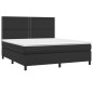 Boxspringbett mit Matratze Schwarz 160x200 cm Kunstleder