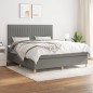 Boxspringbett mit Matratze Dunkelgrau 160x200 cm Stoff