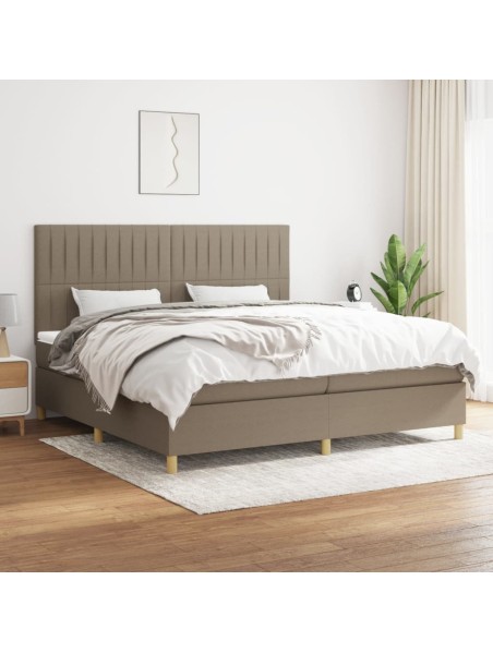 Boxspringbett mit Matratze Taupe 200x200 cm Stoff