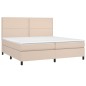 Boxspringbett Matratze Cappuccino-Braun 200x200cm Kunstleder