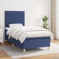 Boxspringbett mit Matratze Blau 80x200 cm Stoff