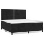 Boxspringbett mit Matratze Schwarz 160x200 cm Samt