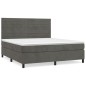 Boxspringbett mit Matratze Dunkelgrau 180x200 cm Samt