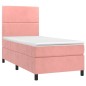 Boxspringbett mit Matratze Rosa 100x200 cm Samt