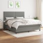 Boxspringbett mit Matratze Dunkelgrau 160x200 cm Stoff