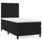 Boxspringbett mit Matratze Schwarz 80x200 cm Samt