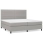 Boxspringbett mit Matratze Hellgrau 200x200 cm Stoff