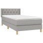 Boxspringbett mit Matratze Hellgrau 80x200 cm Stoff