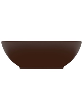 Luxuriöses Ovales Waschbecken Matt Dunkelbraun 40x33 cm KeramikHome-Essentials