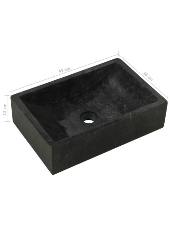 Waschbecken 45x30x12 cm Marmor Hochglanz-SchwarzHome-Essentials