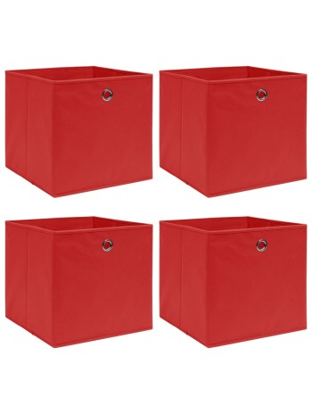Aufbewahrungsboxen 4 Stk. Rot 32x32x32 cm Stoff